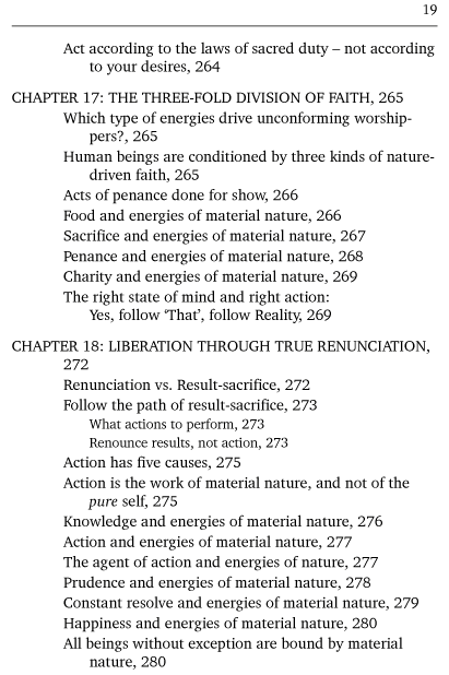 Table of Contents of The Bhagavad-Gita of Inner Courage