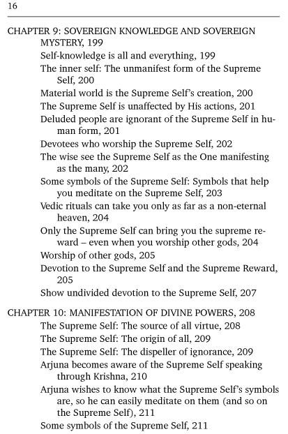 Table of Contents of The Bhagavad-Gita of Inner Courage