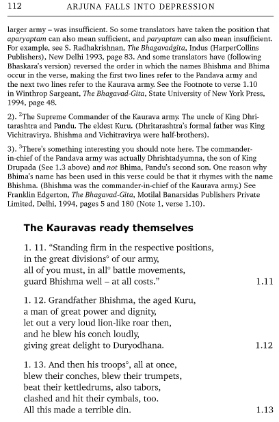 Sample verses from The Bhagavad-Gita of Inner Courage